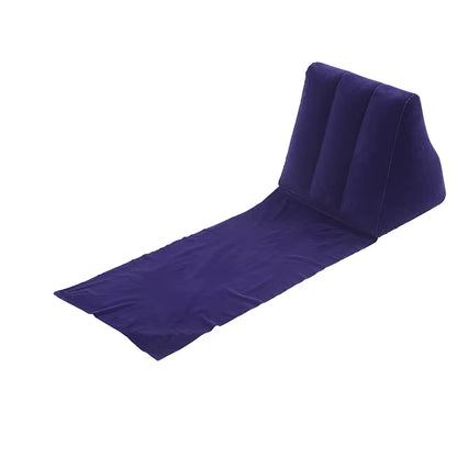 Inflatable Lounger Air Soft Beach Mat Outdoor Portable Relax Back Pillow Folding Seat Cushion Beach Traveling Camping Mat
