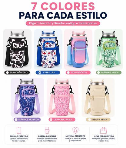 Funda Portabotellas 1,2L (40oz) con Correa Ajustable| Neopreno Antideslizante