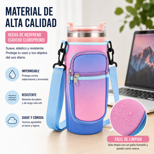 Funda Portabotellas 1,2L (40oz) con Correa Ajustable| Neopreno Antideslizante