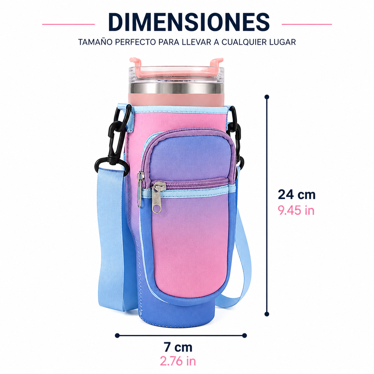 Funda Portabotellas 1,2L (40oz) con Correa Ajustable| Neopreno Antideslizante