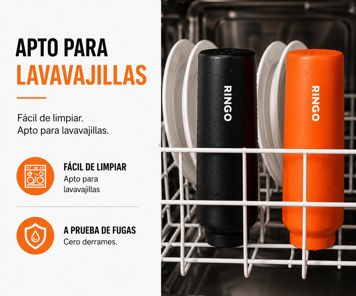 Botella Deportiva Acero Inoxidable 700ml con Soporte Magnético para Móvil