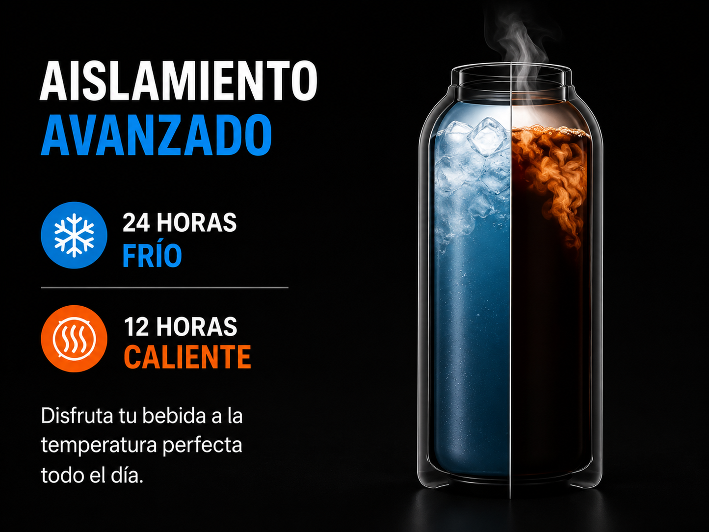 Botella Deportiva Acero Inoxidable 700ml con Soporte Magnético para Móvil