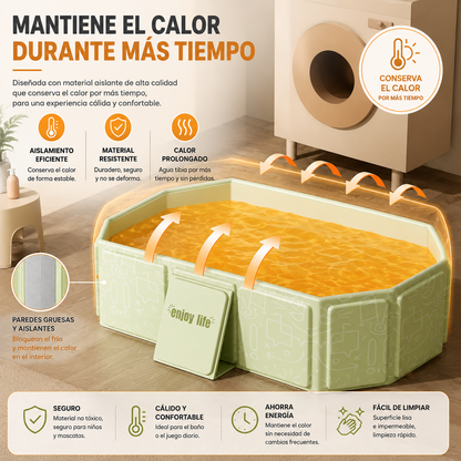 Bañera Plegable Familiar 3 en 1 | Piscina de Jardín y Bañera Portátil para Bebés