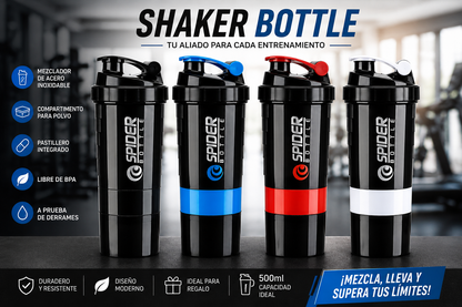 Shaker Pro 500ml con Compartimento para Proteína y Pastillero Integrado